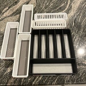 Black and White Drawer Organizer Set